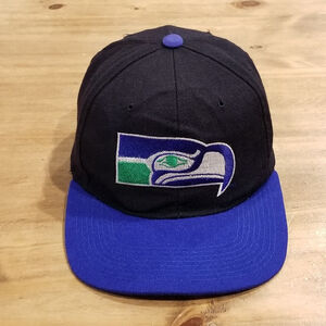 Vintage Seattle Seahawks Starter Hat Cap Snapback Black Wool NFL Football